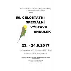 50. celostátní speciální výstava andulek 2017