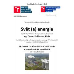 Přednáška: Svět (a) energie - Ing. Dana Drábová, Ph.D