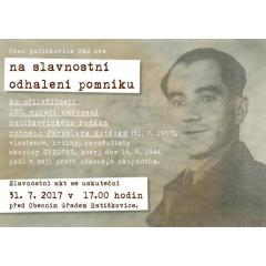 Slavnostní odhalení pomníku Jaroslava Kotáska