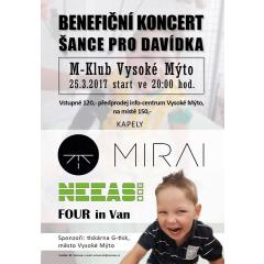 Šance pro Davídka - benefiční koncert Mirai, Neeasi, Four in Van
