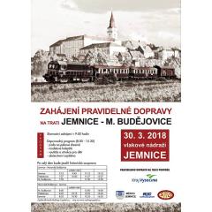 Zahájení pravidelné dopravy na trati Jemnice - M.Budějovice