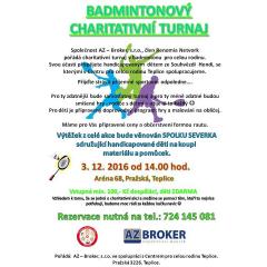 Charitativní turnaj v badmintonu -  pro handicapované Souhvězdí Hendi