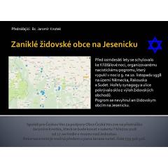 Přednáška o zaniklých židovských obcích na Jesenicku