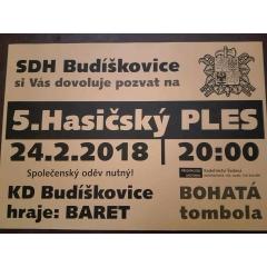 V. Hasičský ples SDH Budíškovice 2018